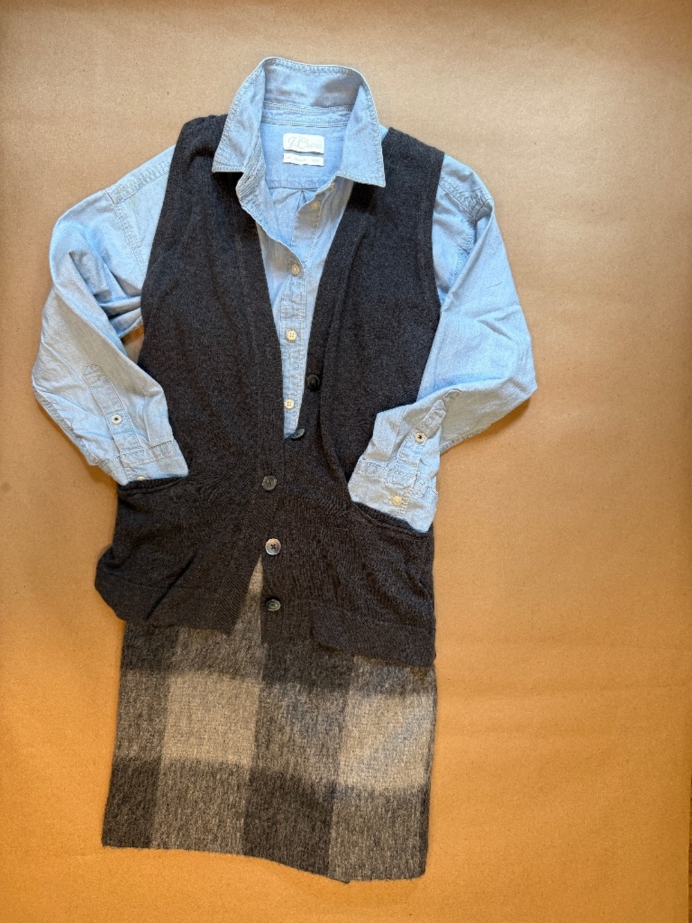 Talbots Mohair Buffalo -Check Plaid Pencil Skirt 12P